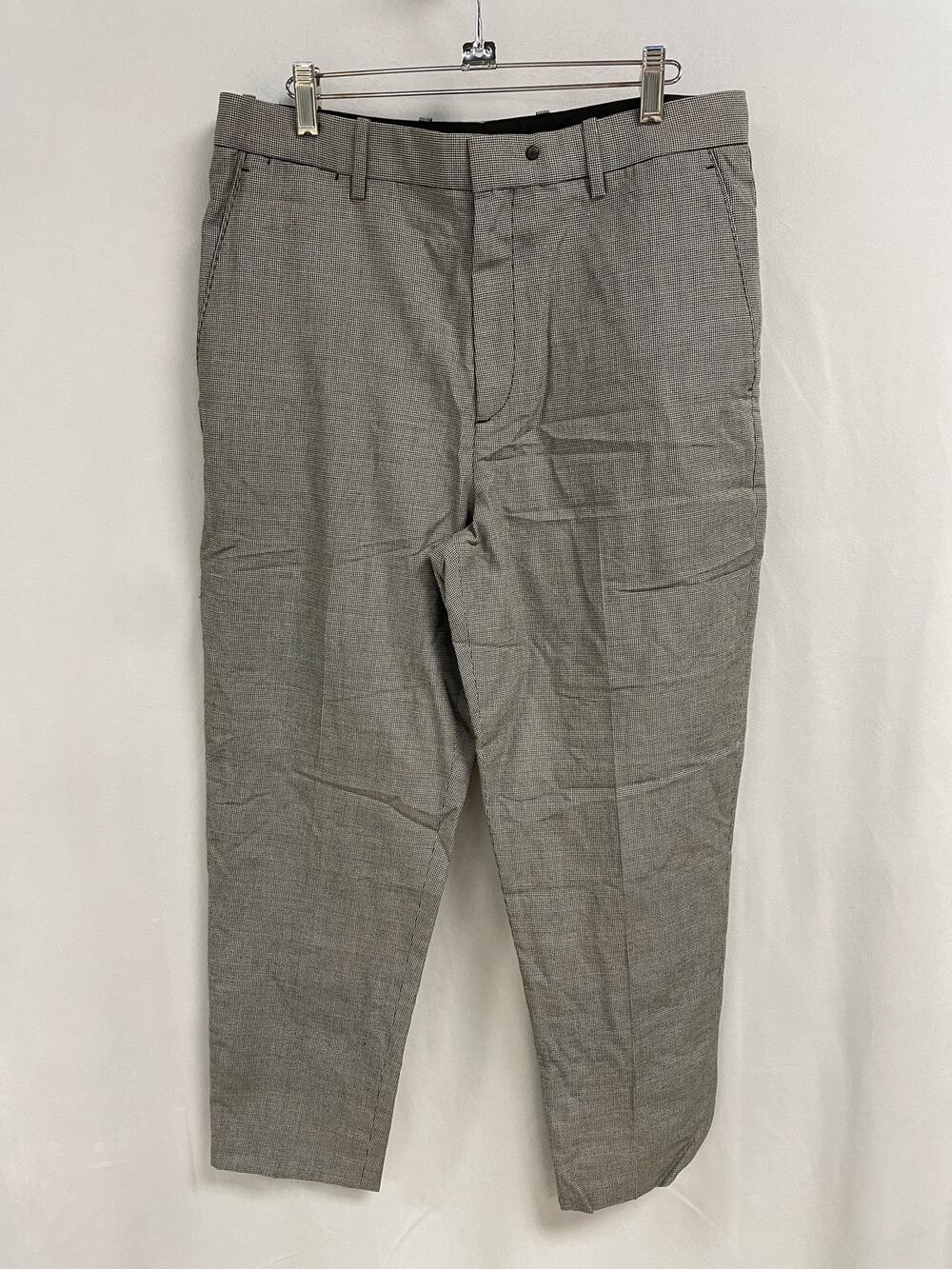 RAG & BONE High Waisted Tapered Trousers Houndstooth Black White Women's L